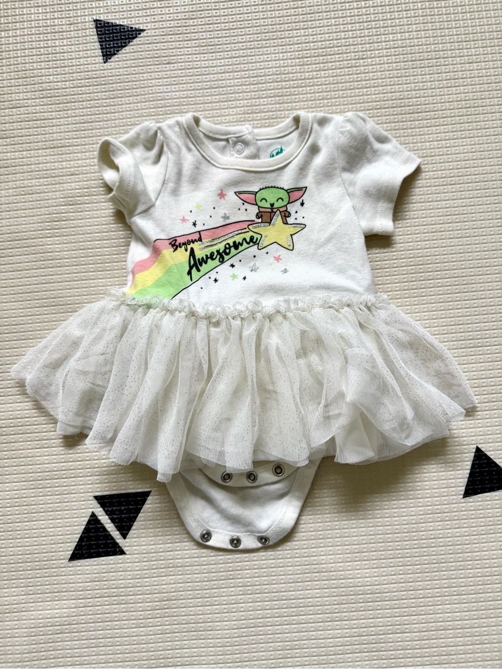 3-6M Disney Baby Grogu “Beyond Awesome” Star Wars Onesie Tutu